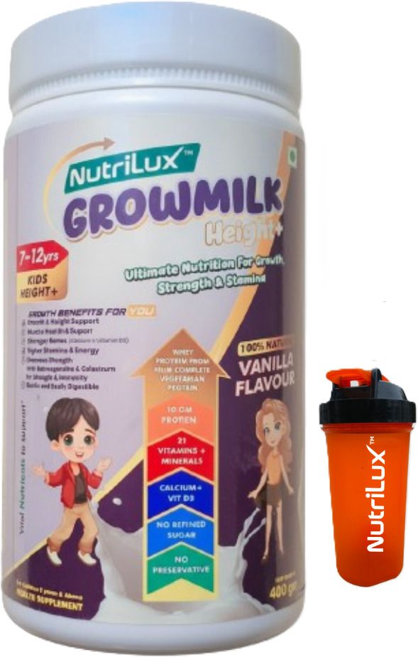 nutrilux Vanila Super Grow Milk Height+ for Kids (7-12 yrs) | 10g Protein Growth Drink-picture-26