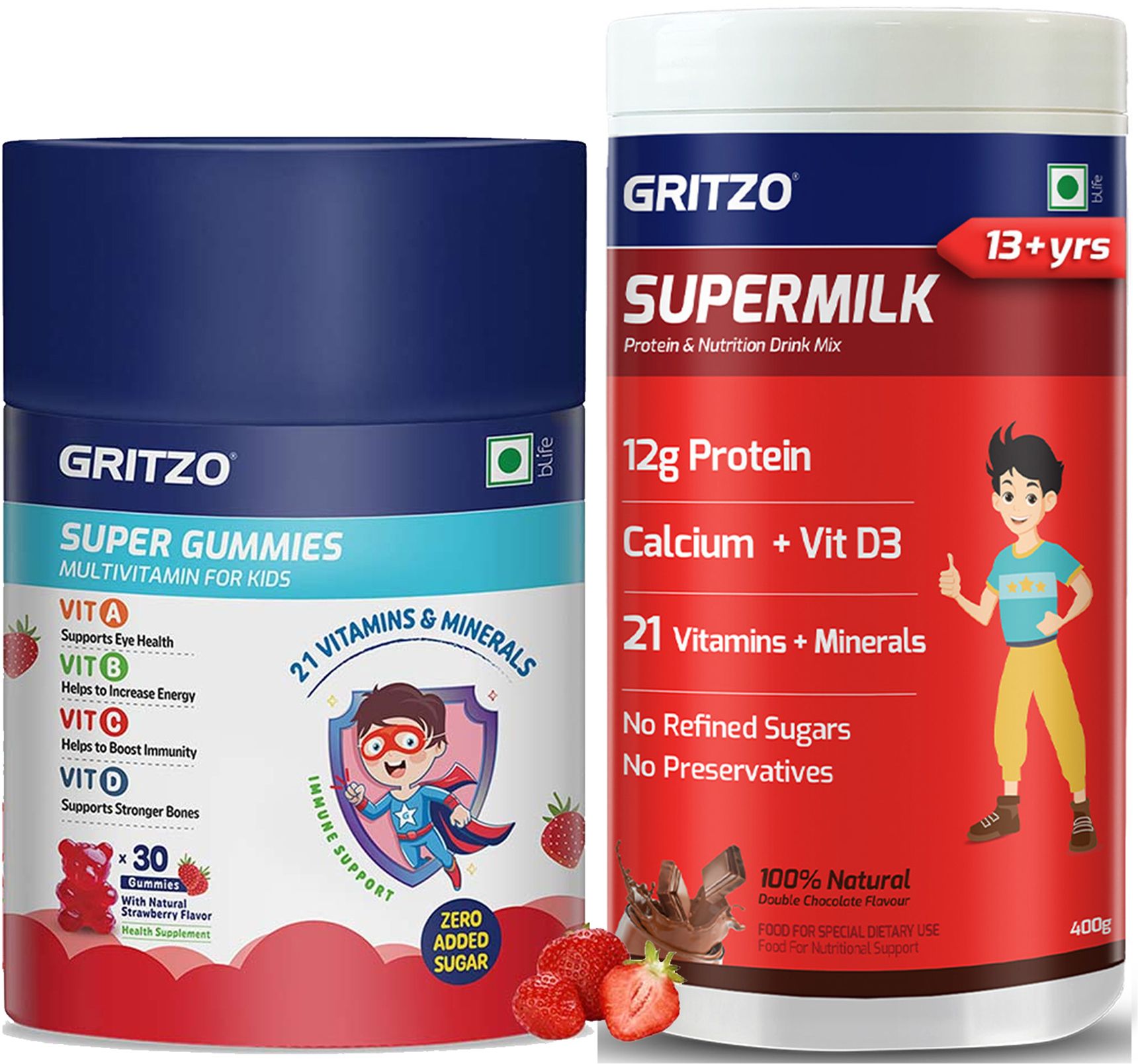gritzo SuperMilk Daily Nutrition (13+y Boys), 12g Protein with Super Gummies-picture-12
