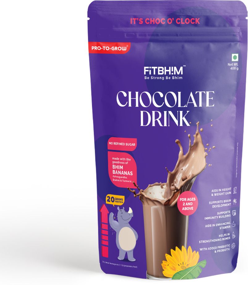 Fitbhim Chocolate Drink Powder | Bhim Banana & DHA | No Refined Sugar-image-22