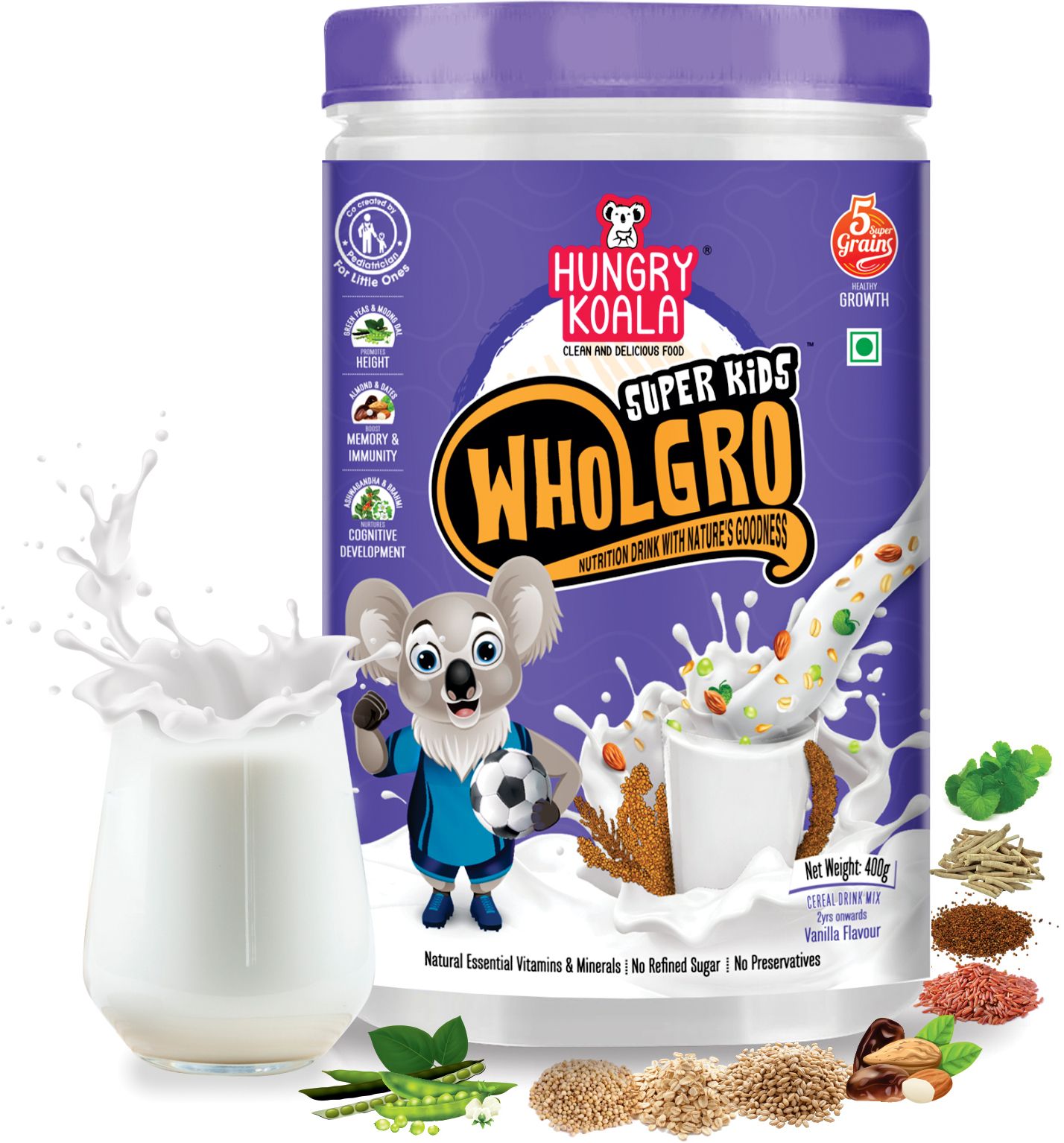hungry koala Wholgro Superkids -Vanilla Nutrition Drink Mix-picture-27