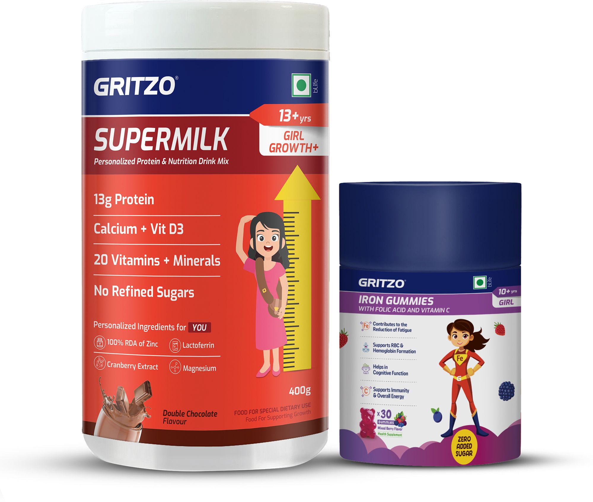 SuperMilk Growth+ (13+y Girls) (Double Chocolate) with Iron Gummies-image-47