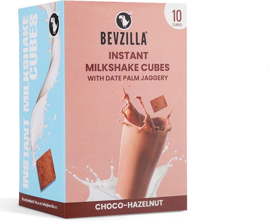 bevzilla Choco Hazelnut Instant Milkshake 10 Cubes Pack with Organic Date Palm Jaggery-picture-13
