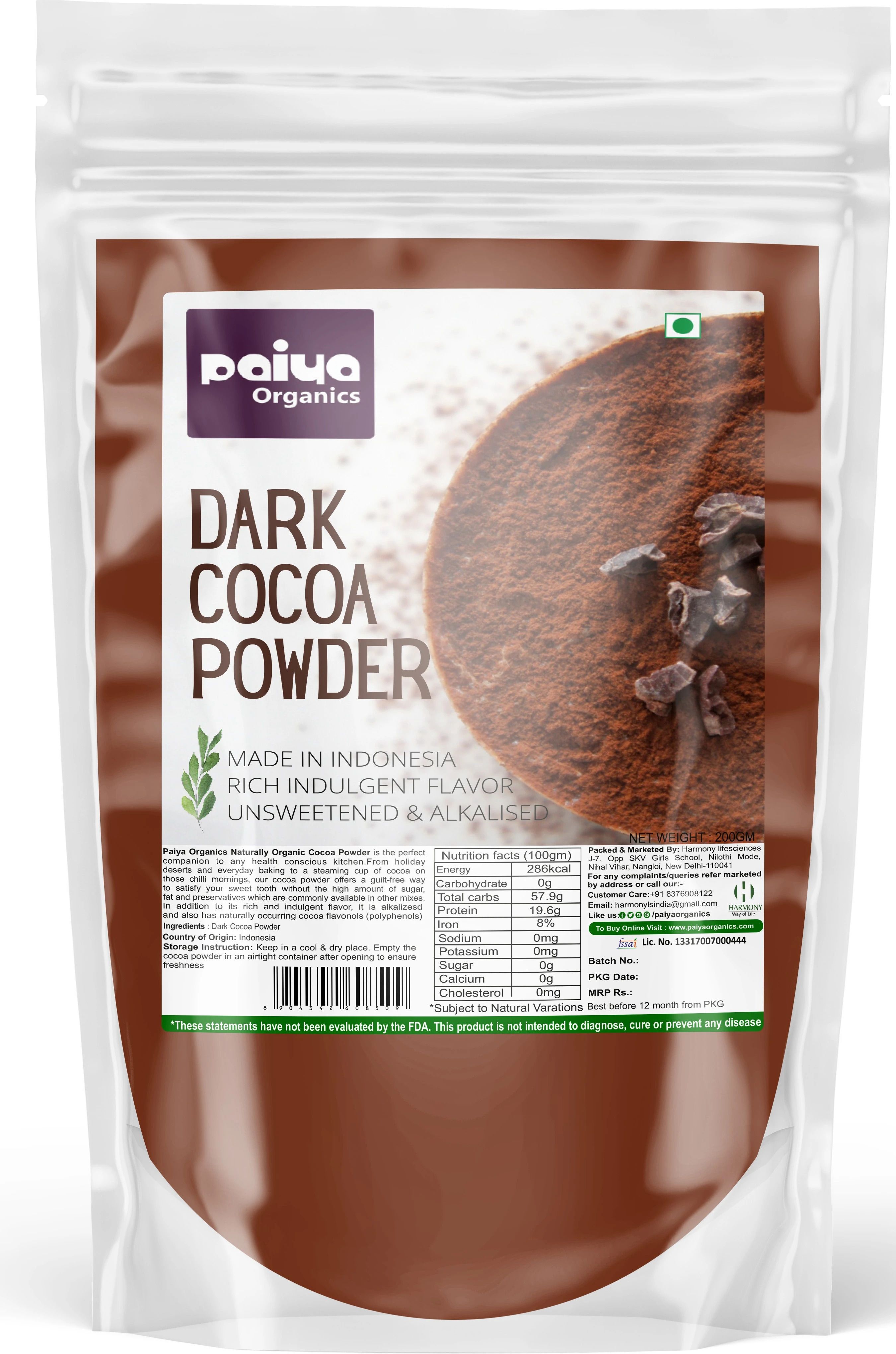 paiya organics Pure Cocoa Powder for Chocolate making, Coco milkshake, Baking Cake, smoothie-picture-13