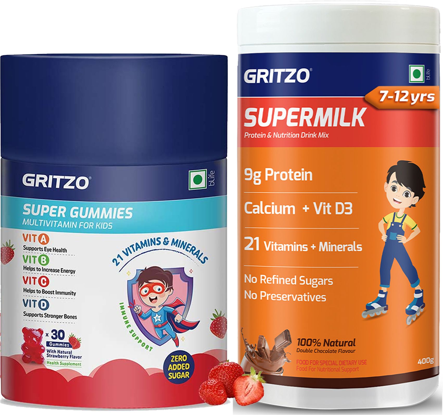 gritzo SuperMilk Daily Nutrition (7-12y Young Athlete), 9g Protein with Super Gummies-picture-11