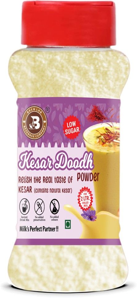 brew lab Natural & Flavorful Kesar Doodh Low Sugar Powder | Milk's Perfect Partner |-picture-40