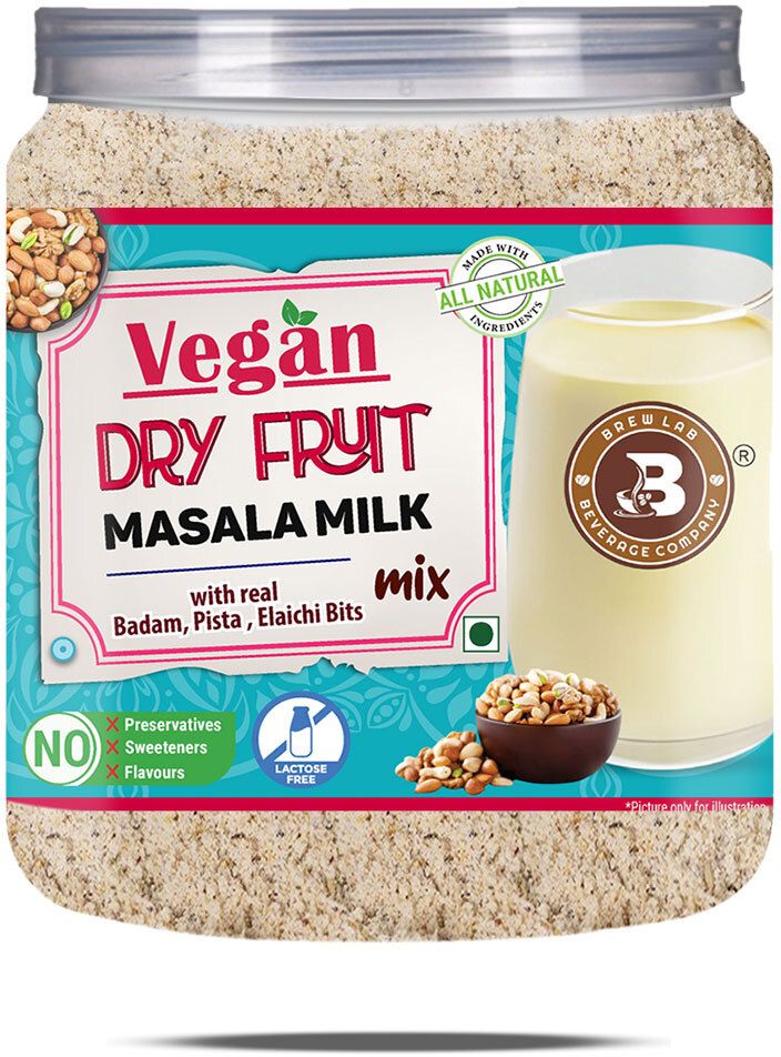 brew lab Almond Milk Powder Nutritious & Delicious Drink Mix Real Bits Of Badam & Elaichi-picture-16