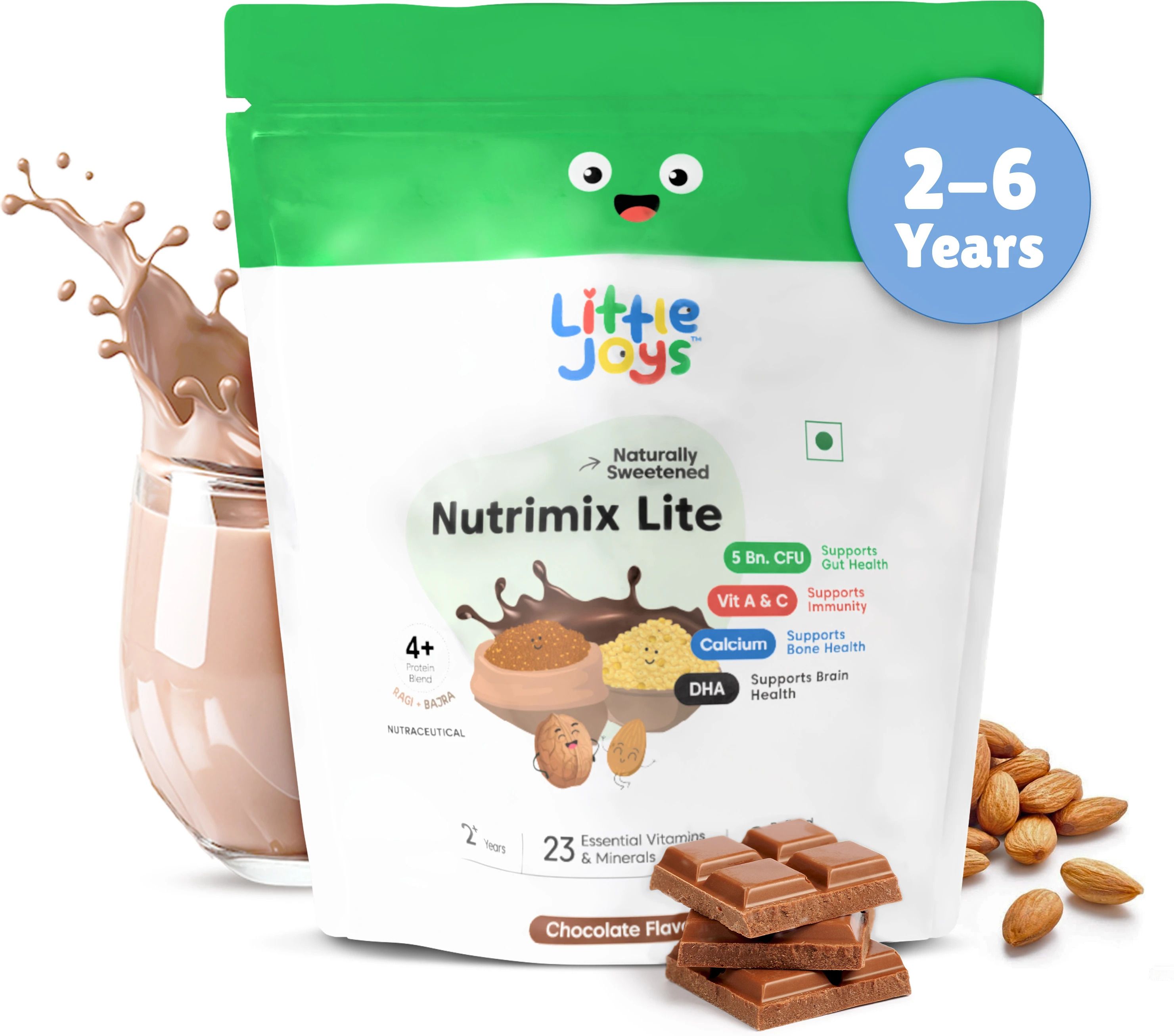 little joys Nutrimix Lite For Kids 2-6Yrs | Improves Immunity &Gut Health |Chocolate Flavour-picture-11
