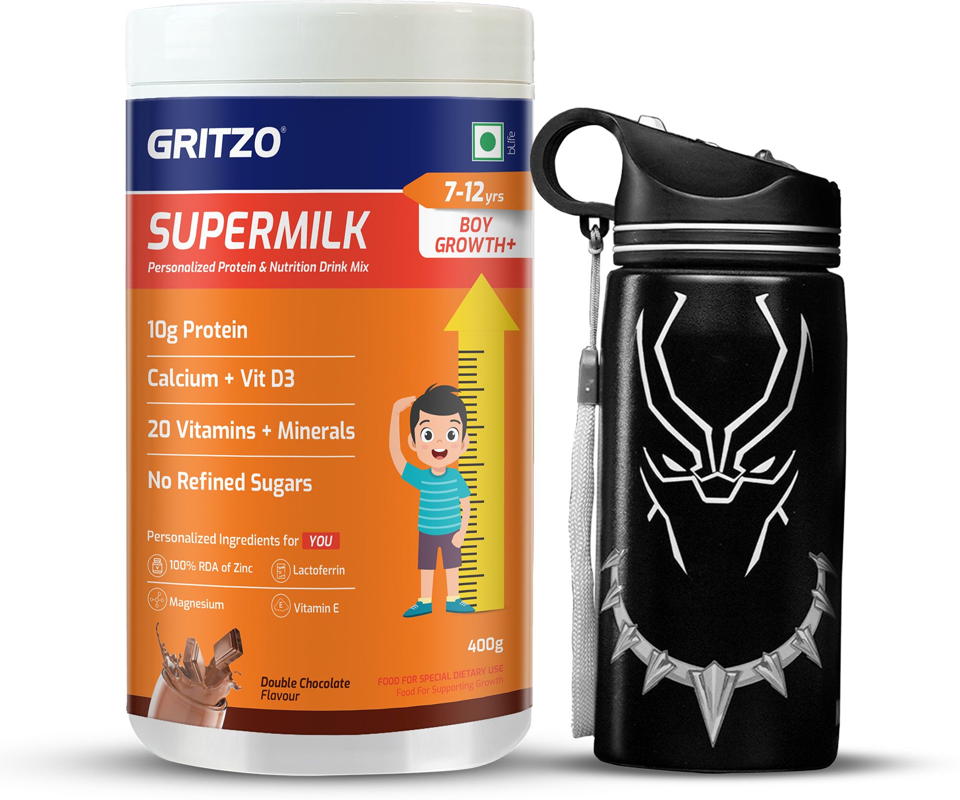 SuperMilk Growth+ (Formerly Height+) (7-12y Boys) (Double Chocolate) with Sipper-image-14