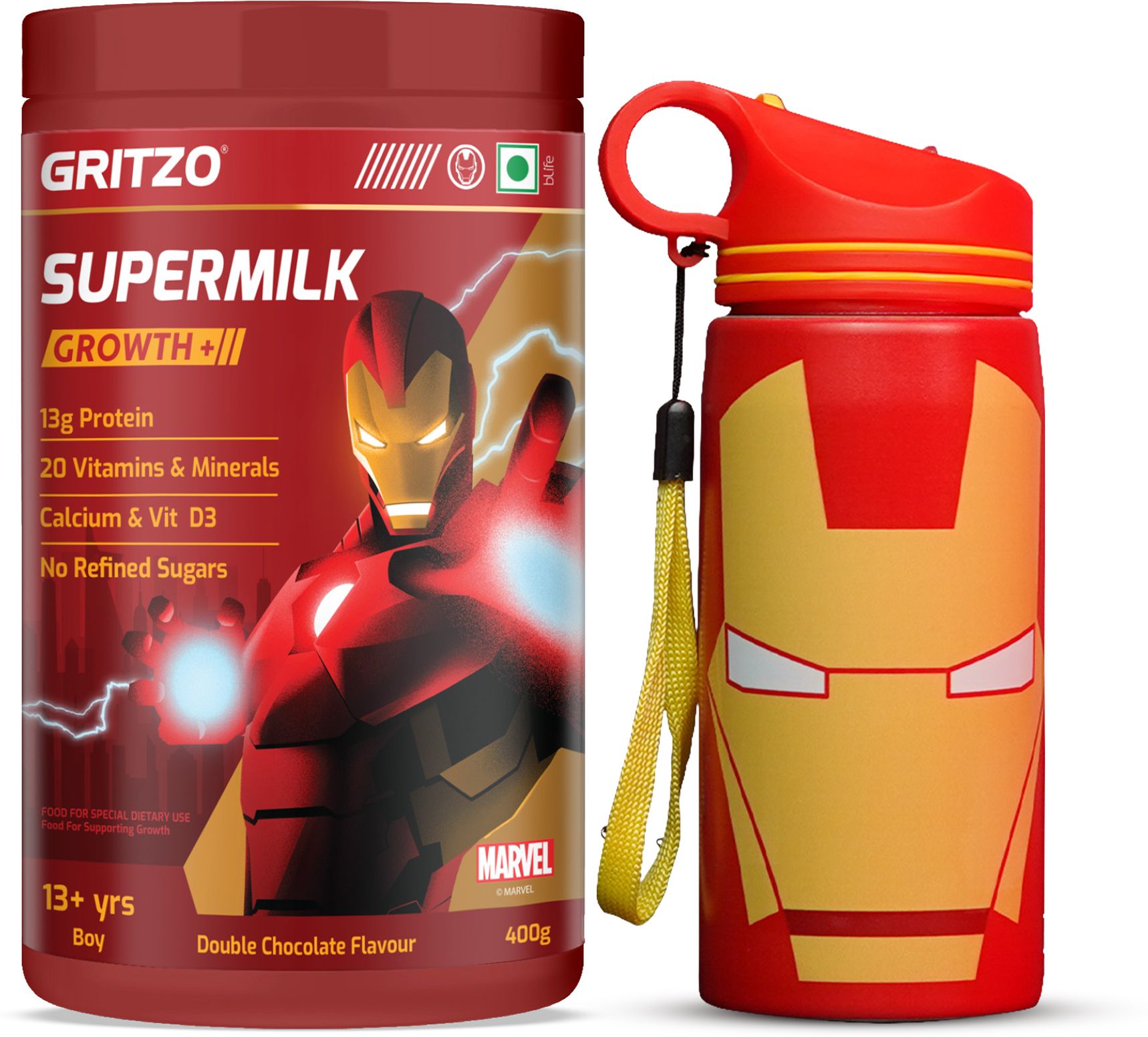 SuperMilk Growth+ Iron Man (13+yr Boy) Double Chocolate with Sipper-image-49