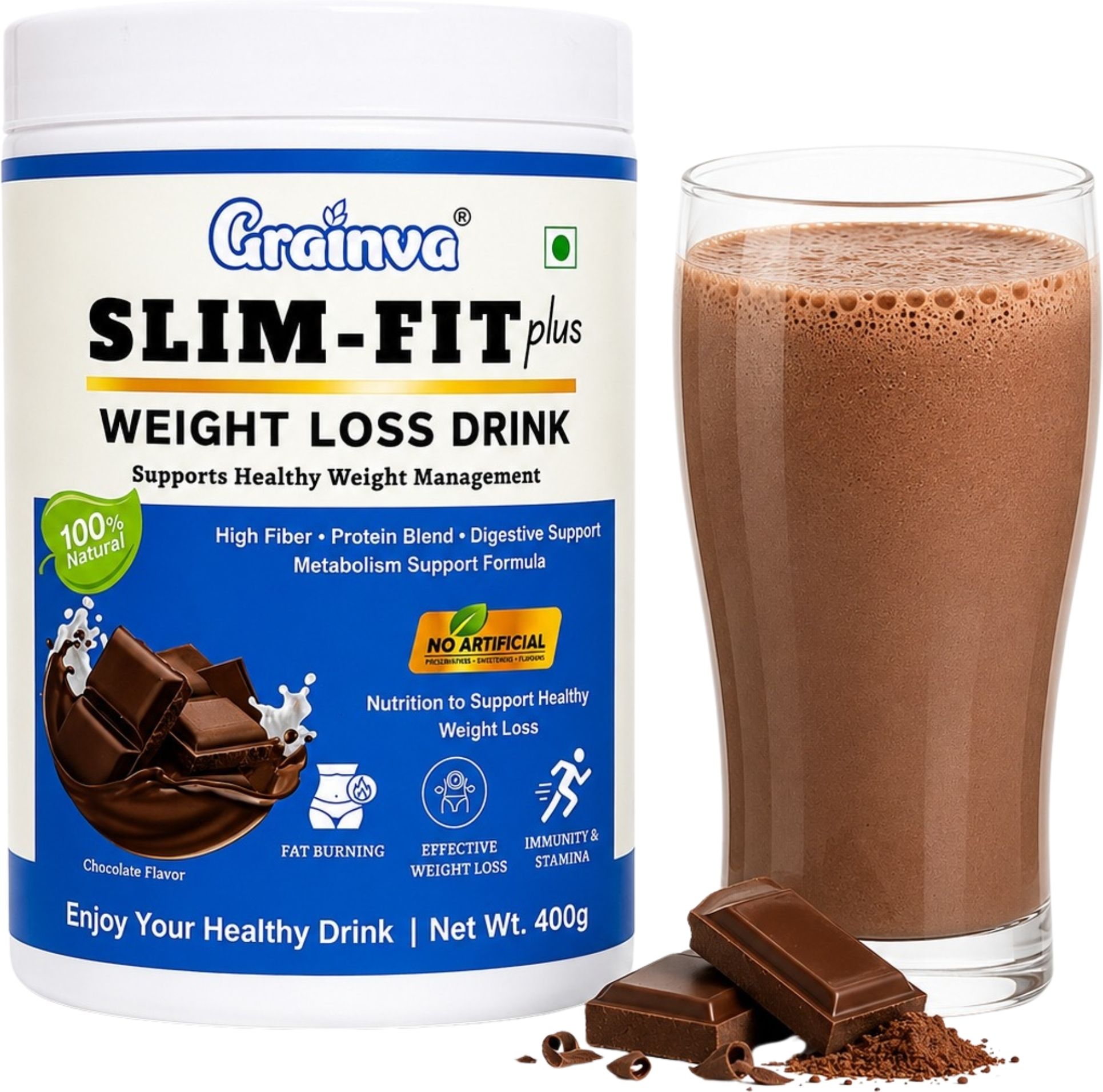 grainva Slim Fit Plus Weight Loss Drink Fat Burner Slimming Drink Powder For Men & Women-picture-16