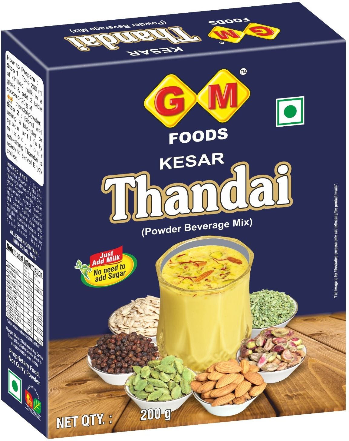 gm foods Premium Kesar Badam Thandai Powder, Indian Summer Drink Mix-picture-16