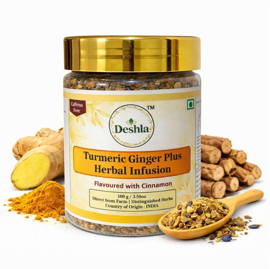 Turmeric Ginger Herbal Infusion Tea | Ayurvedic Wellness Blend-image-49