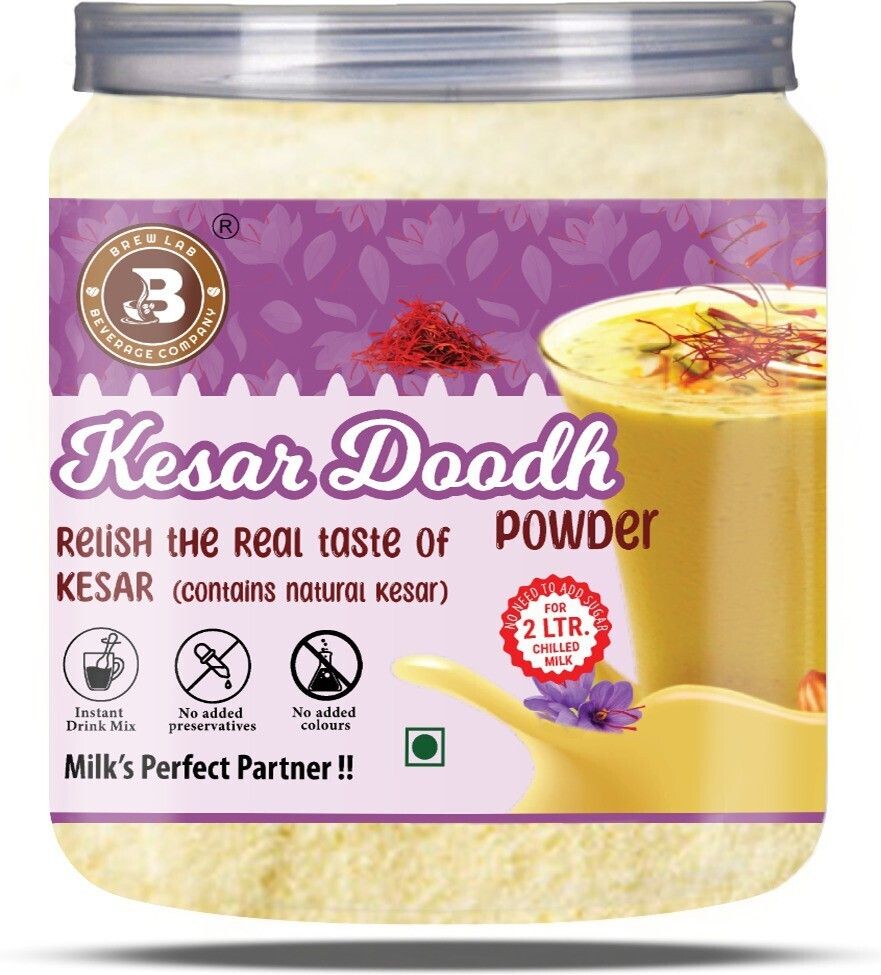 brew lab Healthy & Tasty Kesar Doodh Powder | Purity Of Real Saffron | Immunity Booster-picture-4