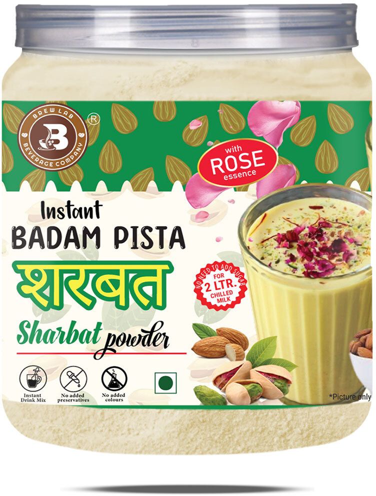 Badam Pista Sharbat With Rose Essence | Instant Drink Mix Real Taste Of Sharbat-image-2