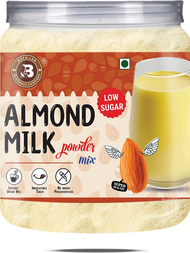 brew lab Almond Milk Powder Mix-Low Sugar | Super Healthy Instant Drink Mix |-picture-30