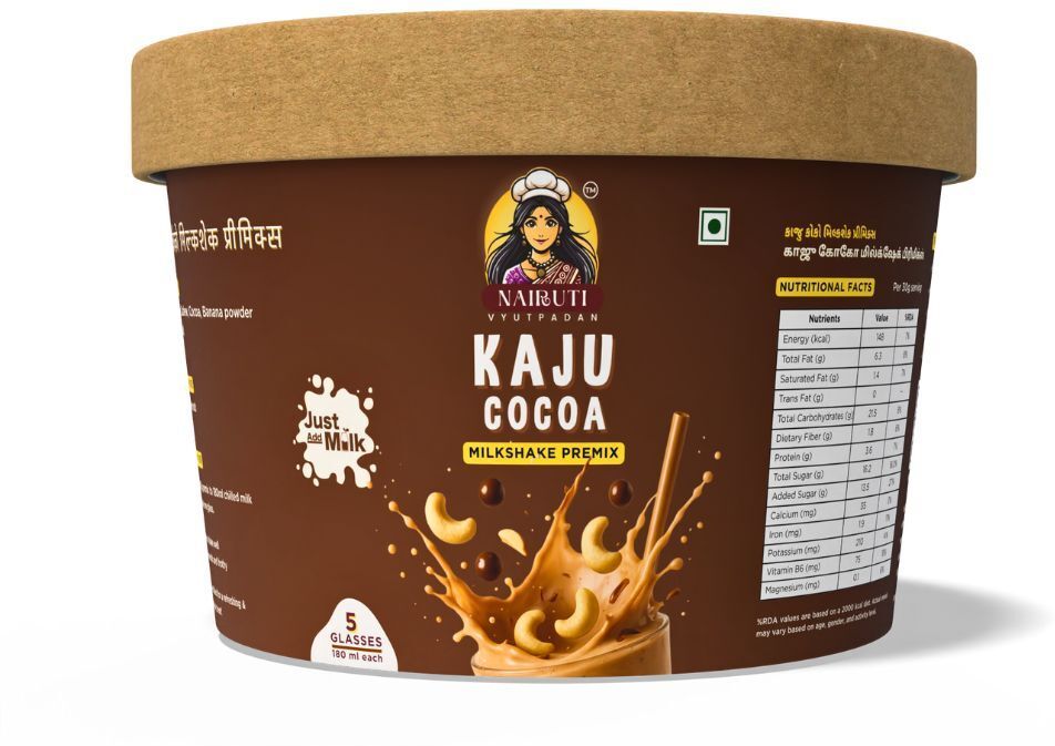 Kaju Cocoa Drink Mix | Cashew Chocolate Milkshake Powder | Instant Shake Mix-image-17