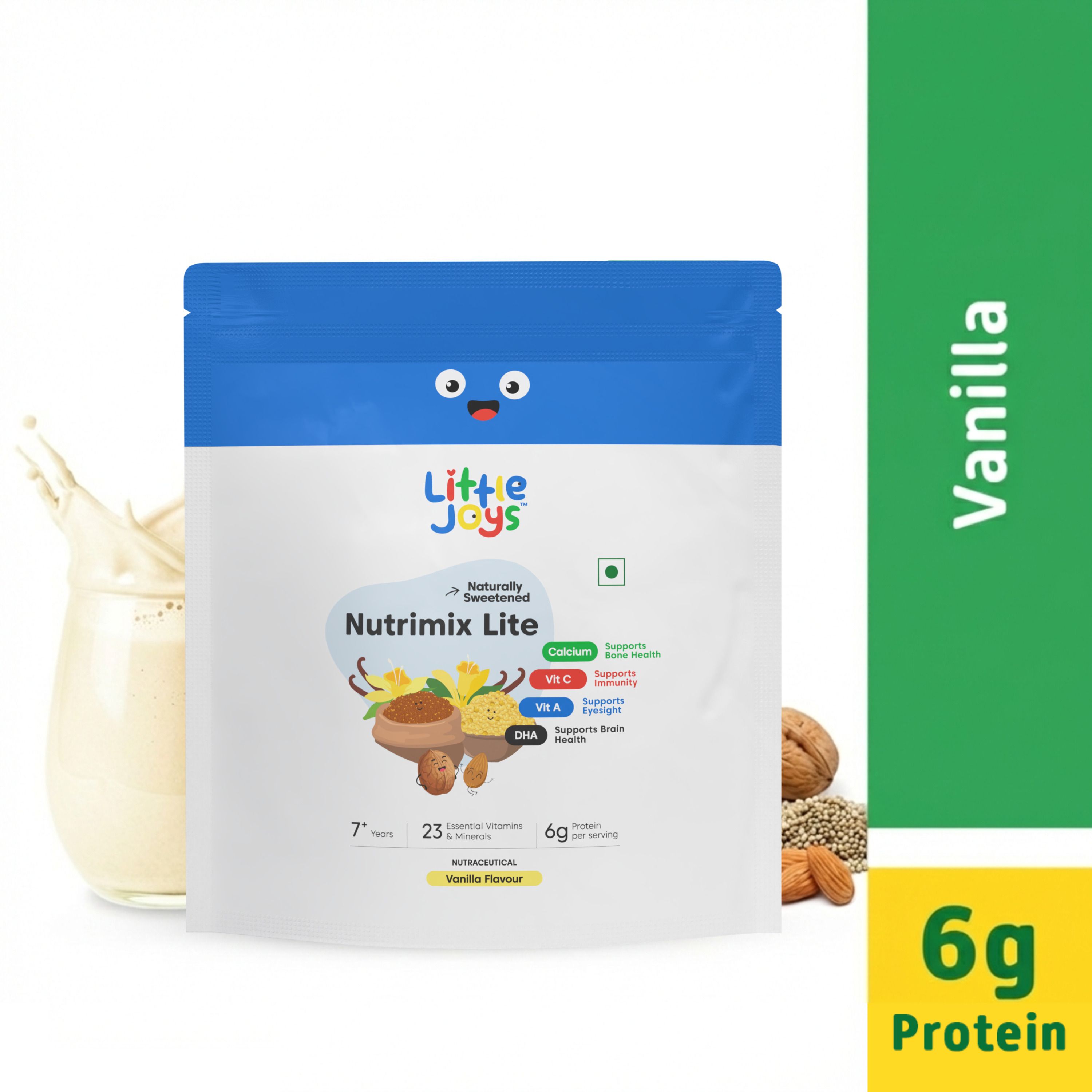 little joys Nutrimix Lite For Kids 7-12 Yrs | Improves Immunity & Gut Health| Vanilla Flavor-picture-44