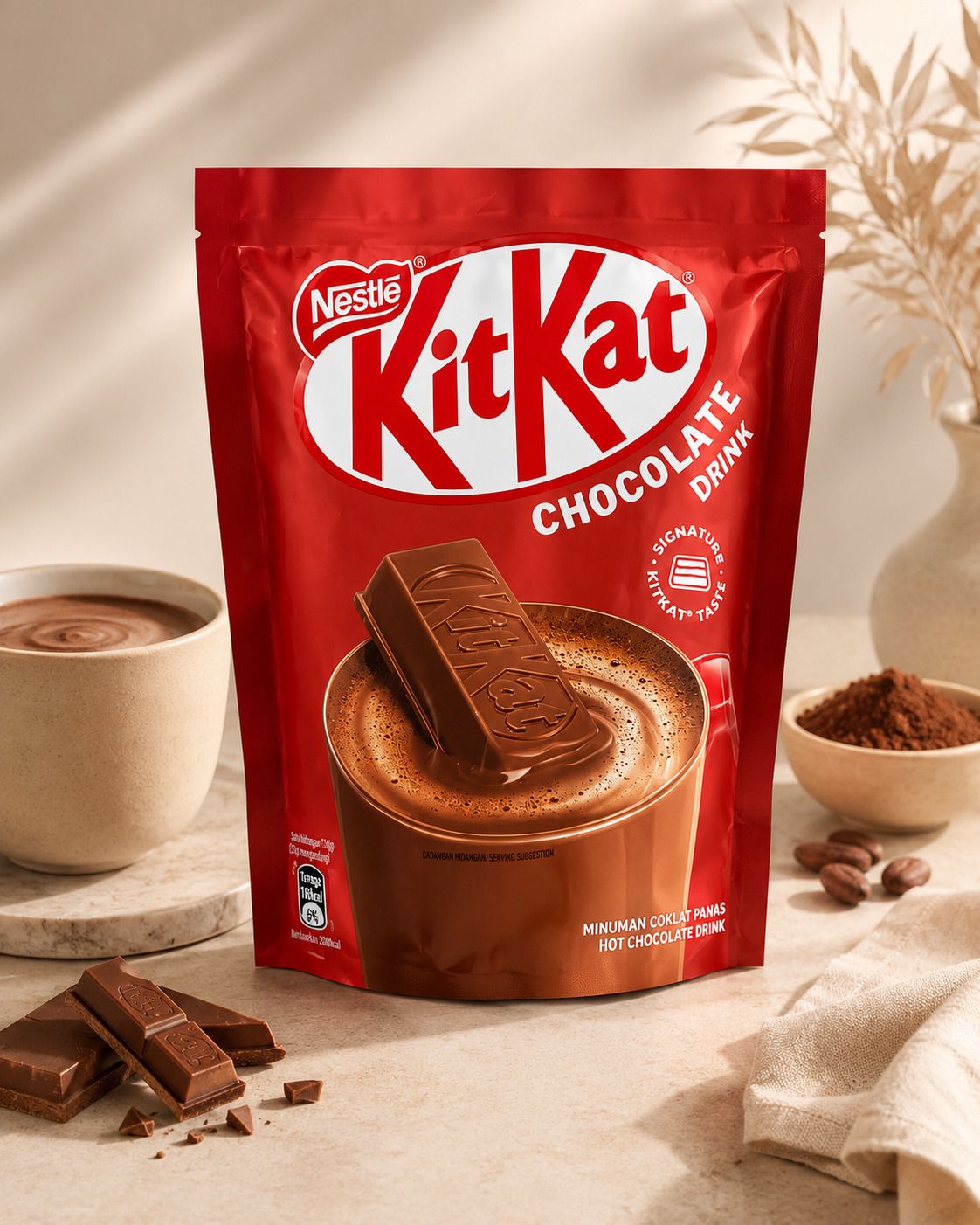 nestle KitKat Imported Hot Chocolate Drink Mix 10 Sachets Premium Winter Gift Edition-picture-10