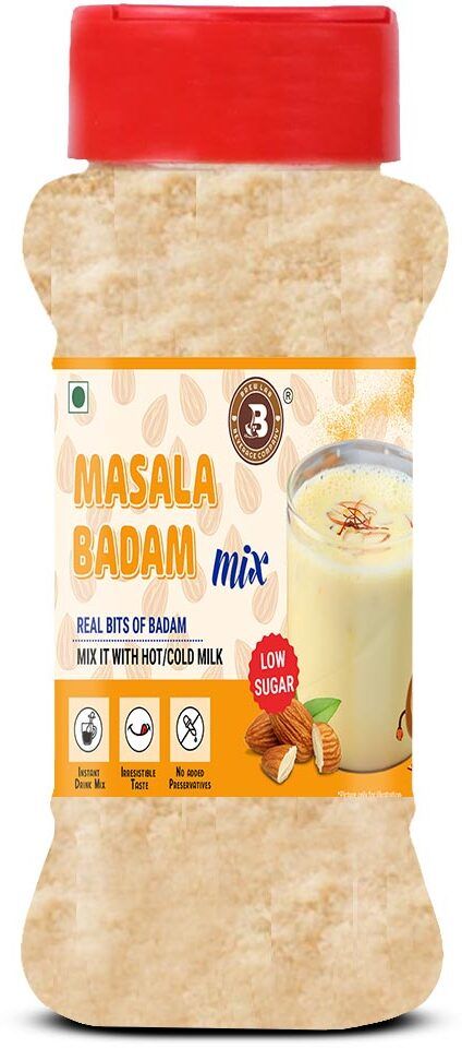 brew lab Masala Badam Mix Low Sugar | Real Bits Of Badam Mix It With Hot/Cold Milk |-picture-13
