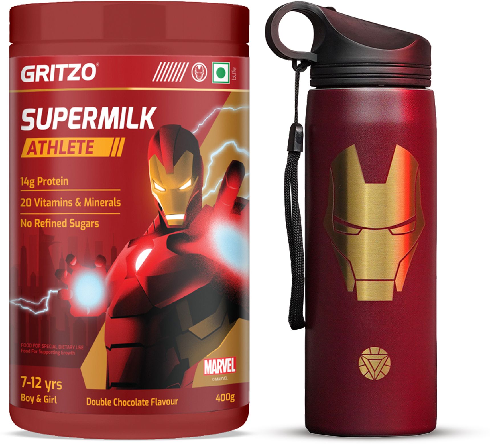 SuperMilk Athlete Iron Man (7-12y Boy & Girl) Double Chocolate with Sipper-image-23