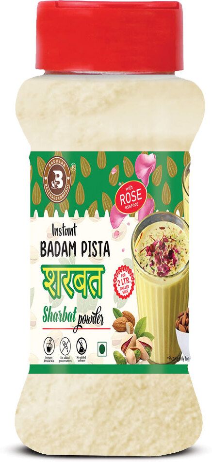 brew lab Instant Badam Pista Sharbat Powder With Rose Essence | Real Taste Of Sharbat |-picture-21