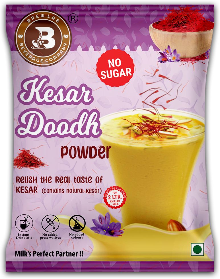 brew lab Kesar Doodh No Sugar | purity of saffron & real almonds bits | Boost Energy |-picture-26