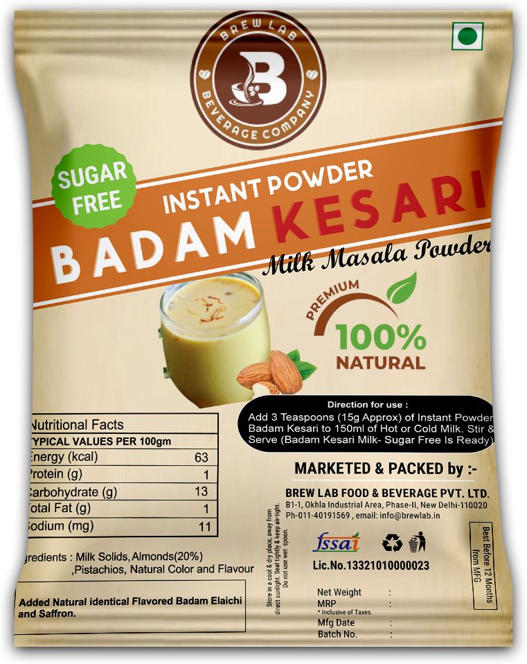 brew lab 100% Natural Sugar Free Badam Kesari Instant Powder | Instant Drink Mix |-picture-42