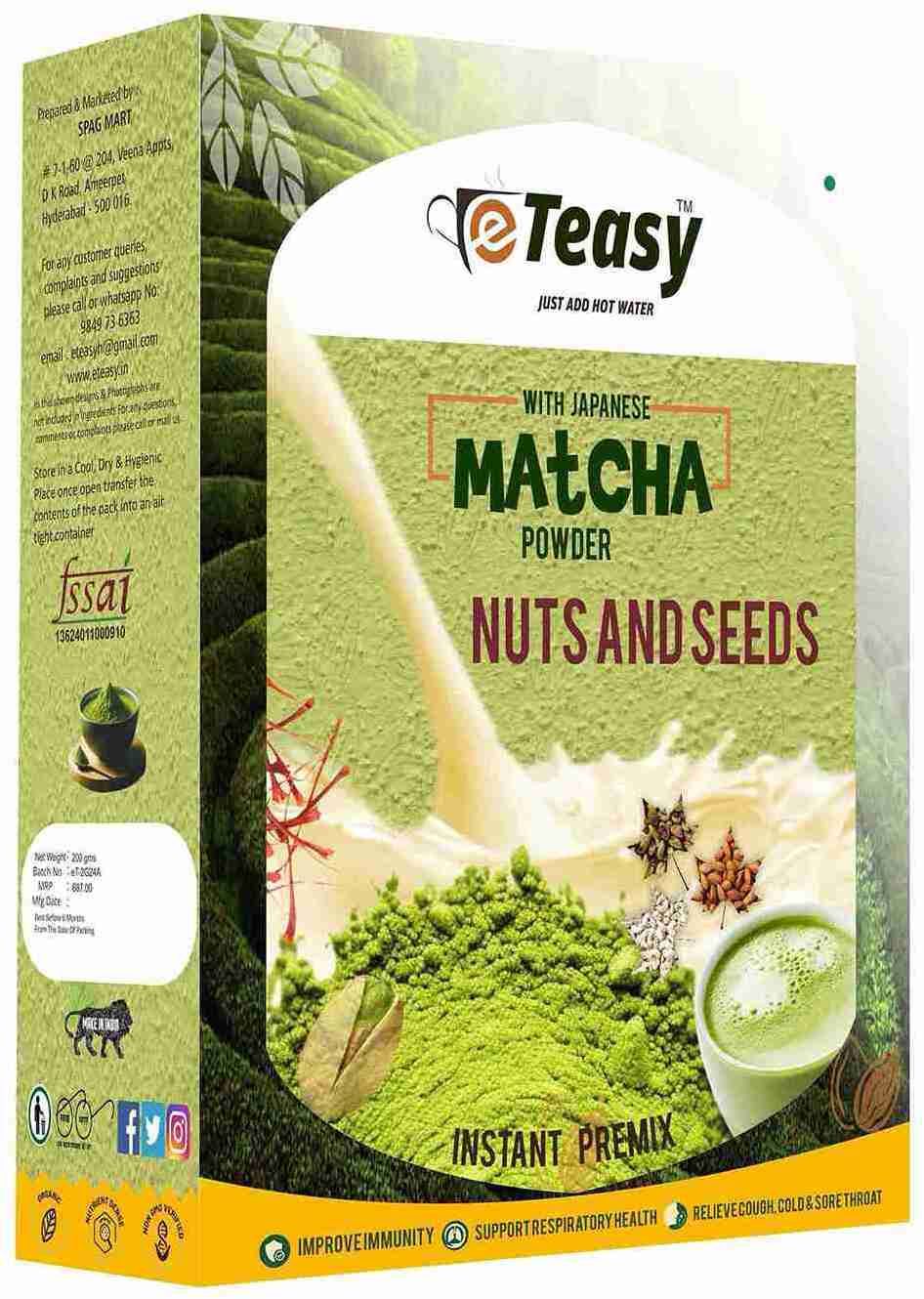 Matcha Nut & Seed Pista with Honey Saffron mix milk drink with bit almond powder-image-25