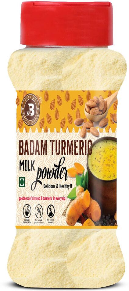 brew lab Badam Milk Turmeric Powder | Goodness Of Almond & Turmeric | Natural Aroma |-picture-19