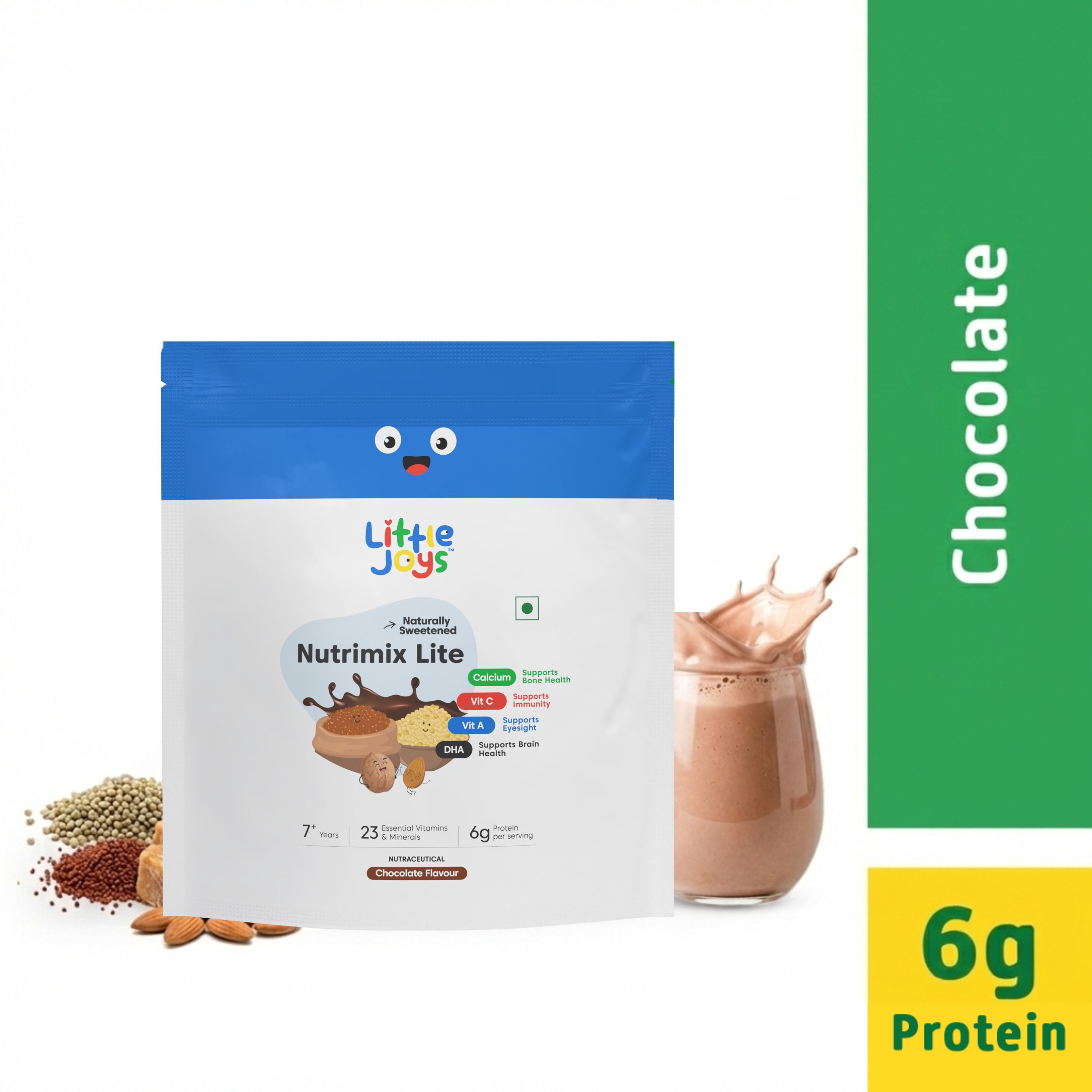 little joys Nutrimix Lite For Kids 7-12 Yrs | Improves Immunity &Gut Health|Chocolate Flavor-picture-46
