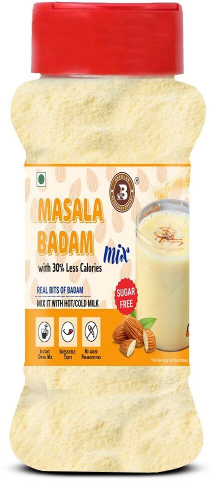 brew lab Masala Badam Mix No Sugar | Real Bits Of Badam Nutritious & Delicious Drink Mix-picture-43