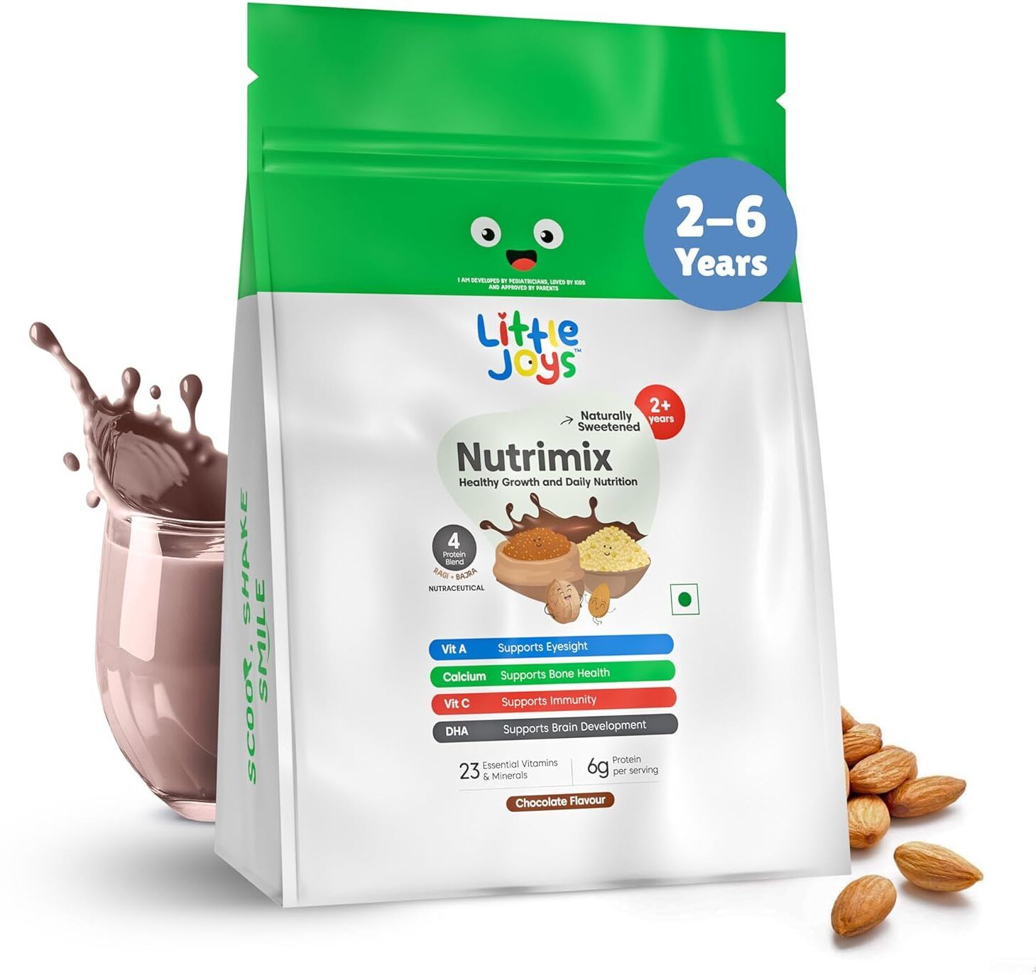 little joys Nutrimix for Kids 2-6 years | Chocolate Flavour | Better Immunity & Strength-picture-21