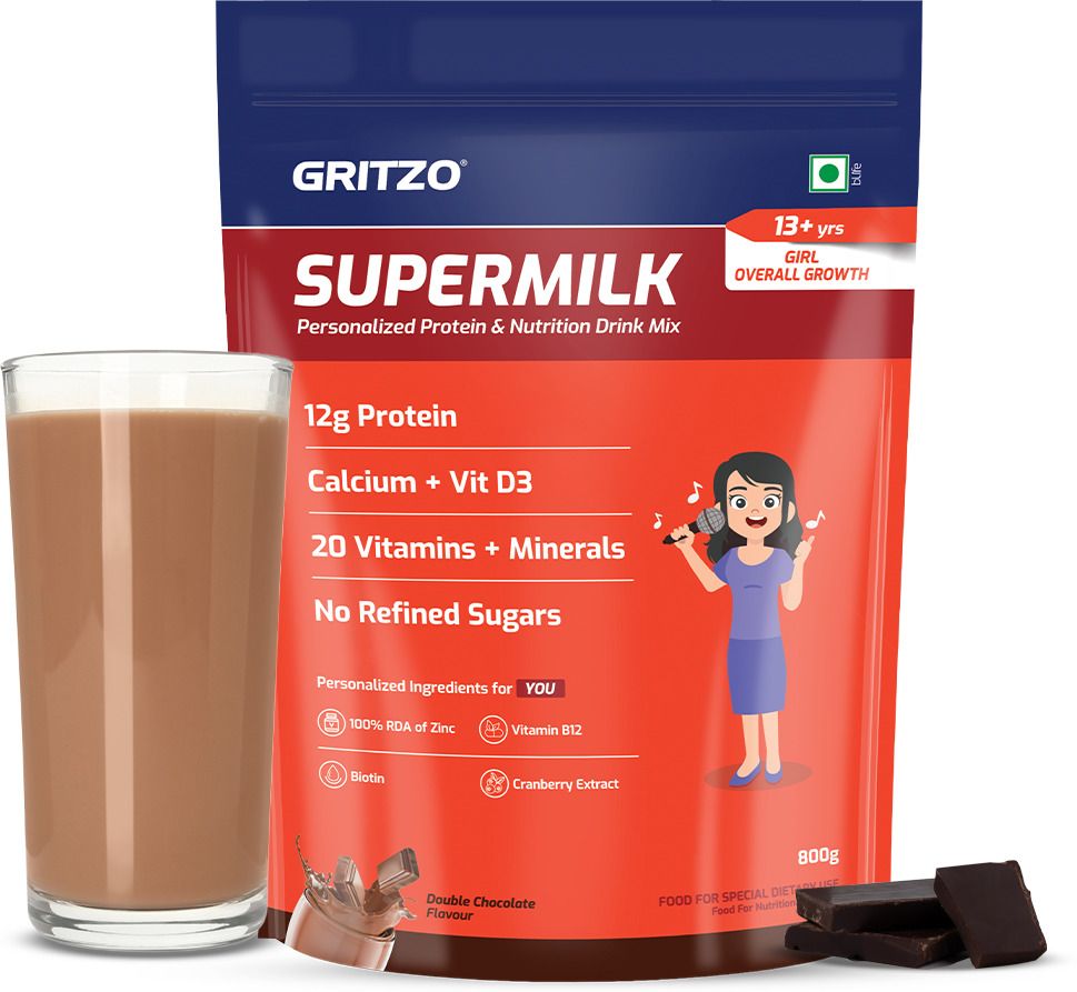 gritzo SuperMilk Overall Growth (13+y Girls), 12g Protein Powder-picture-20