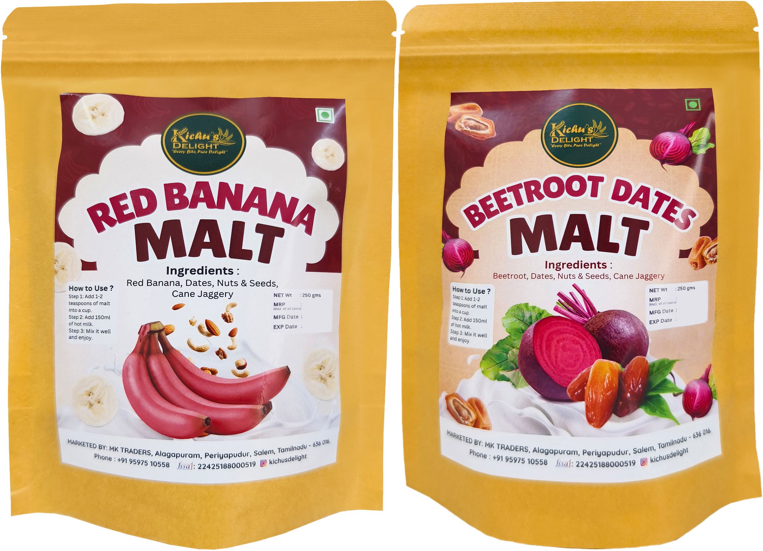 kichusdelight Beetroot Dates Malt & Red Banana Malt Combo-picture-47