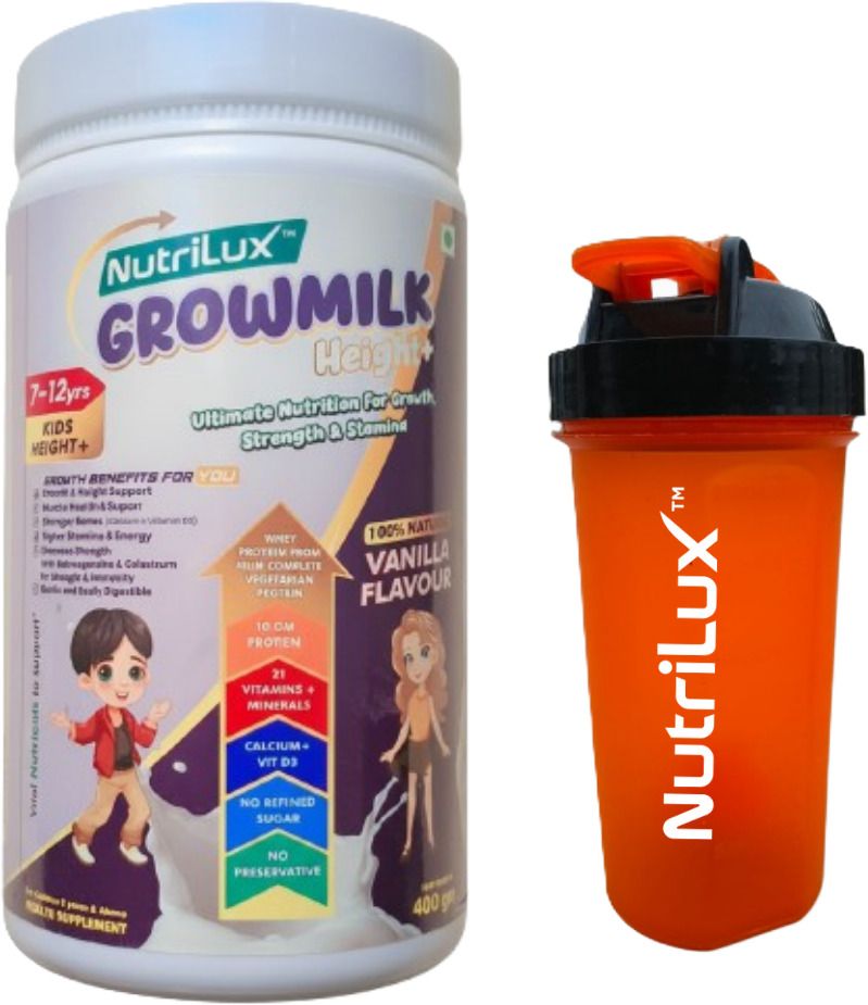 Grow Milk Height+ Kids Nutrition Drink | Vanilla Flavour | With Free Shaker-image-21