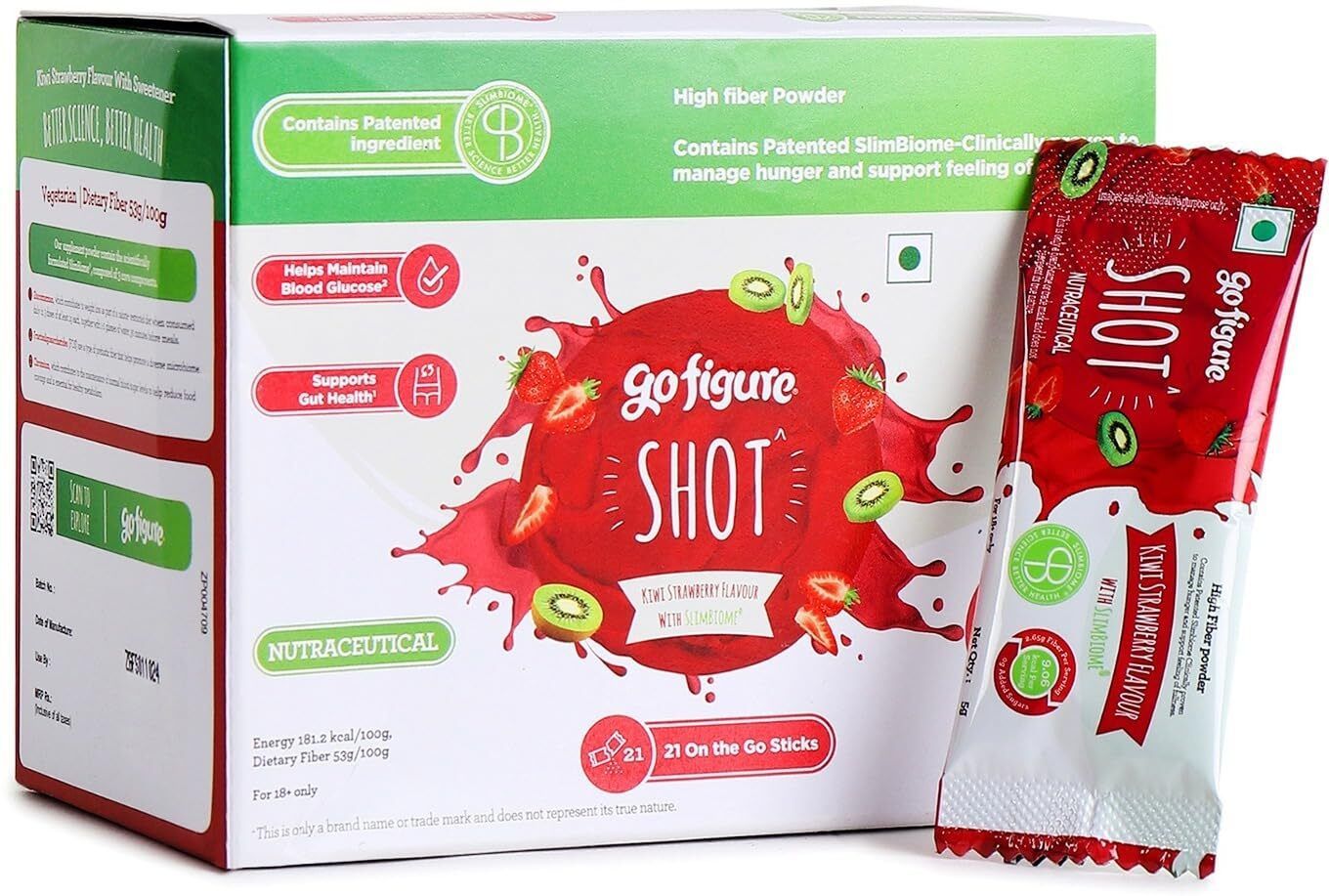 Pre Meal Supplement Powder Shot With Slimbiome for Weight Loss Strawberry & Kiwi-image-12