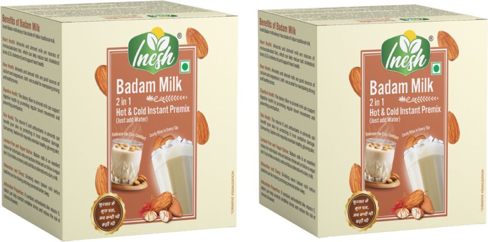 inesh Badam Milk 2 in 1 Hot & Cold instant Premix 20 pouches set of 2-picture-18