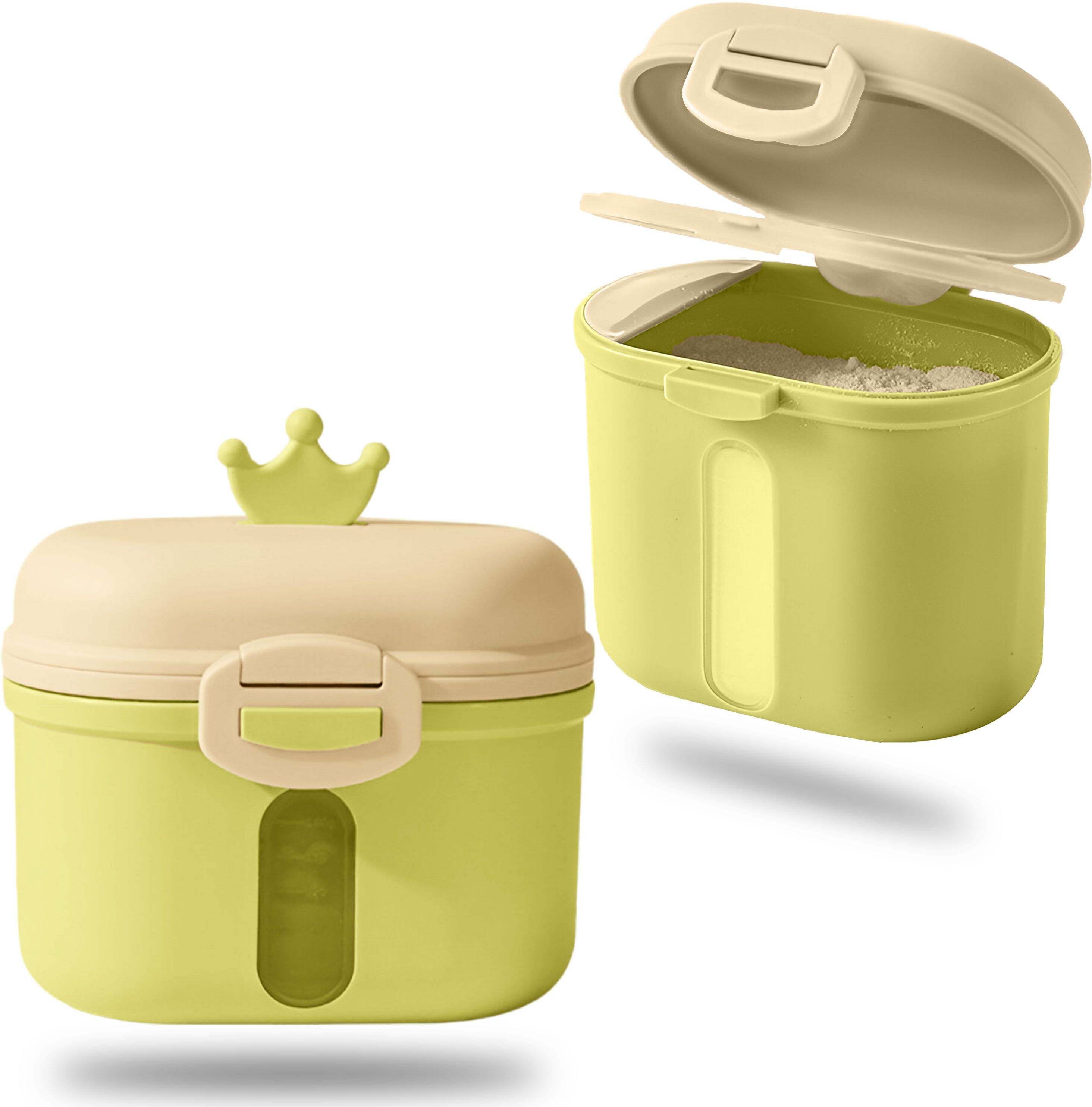 Milk Powder Storage Container with Scoop and Leveller- Green (240 g)