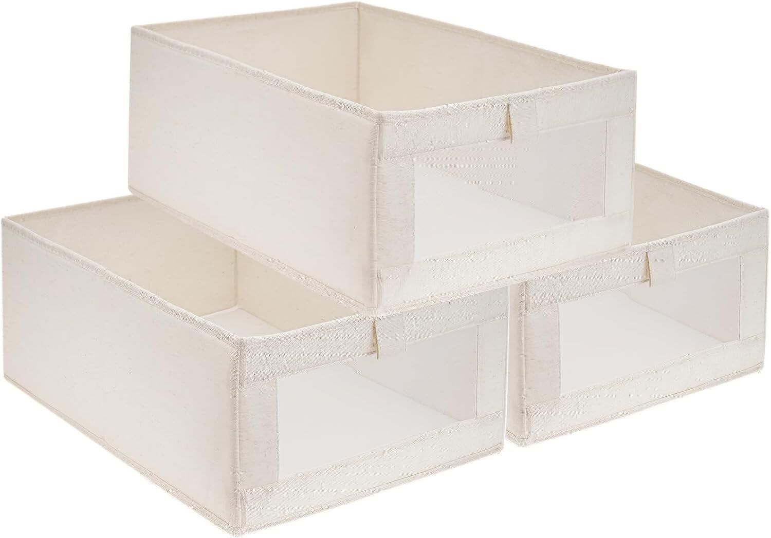3 Storage Boxes, Cotton and Hemp Organiser Boxes