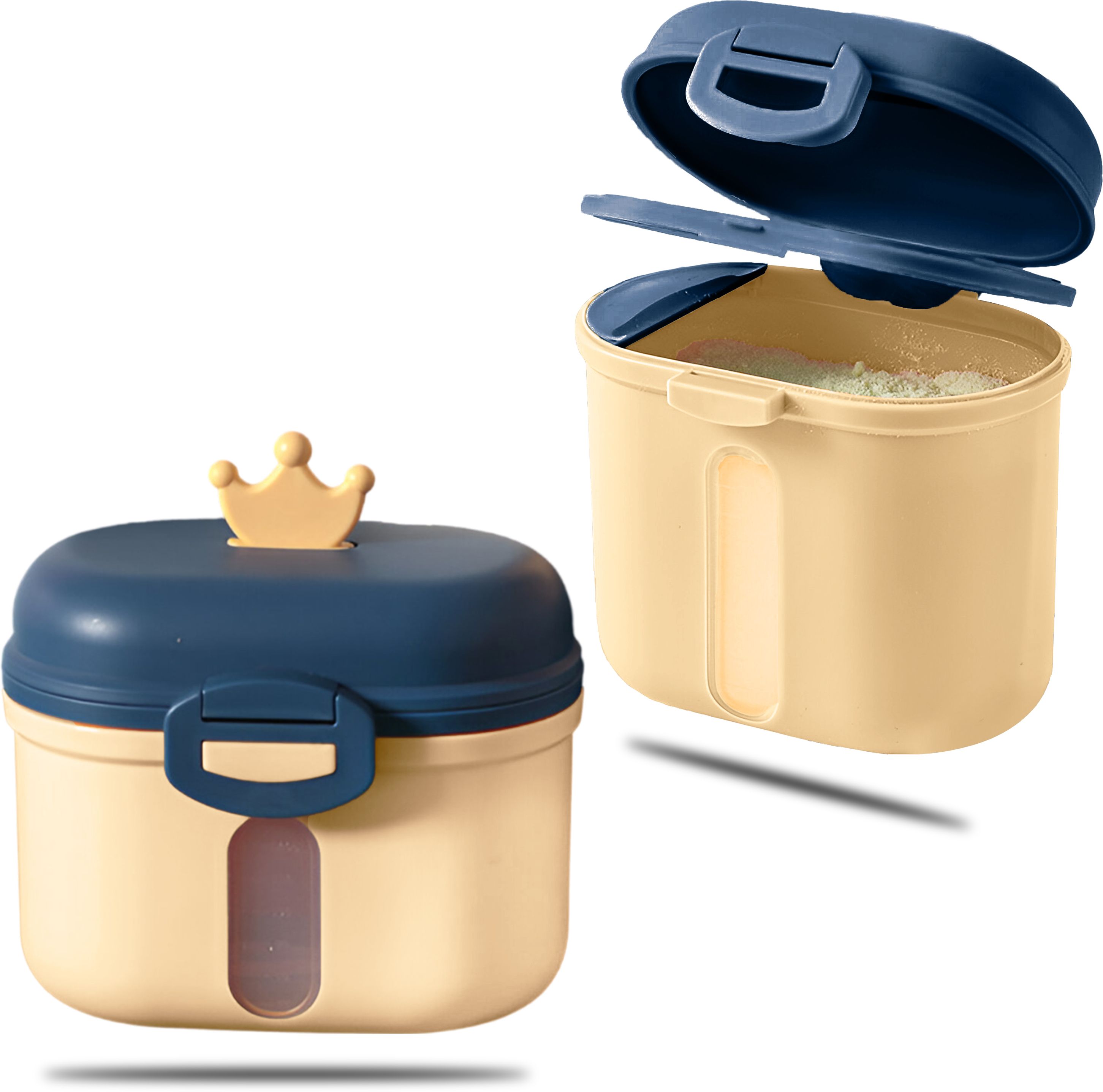 Milk Powder Storage Container with Scoop and Leveller- Yellow (240 g)