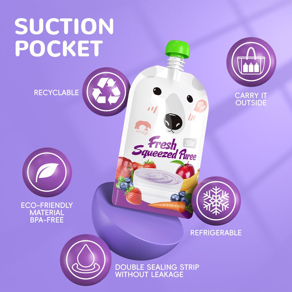 10Pcs Baby Puree Bag 200ml Reusable Portable Food-Grade Puree Bag