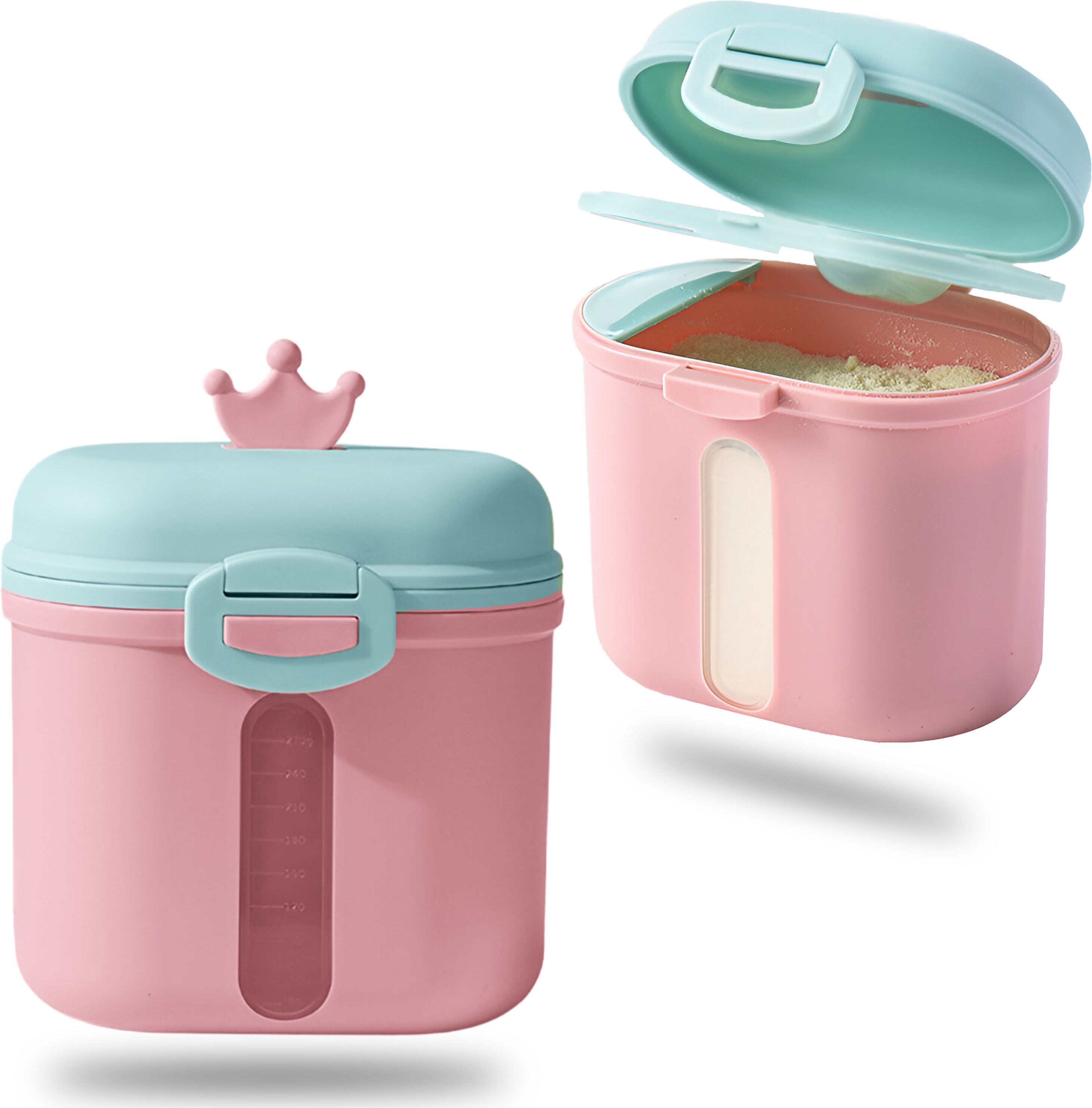 Milk Powder Storage Container with Scoop and Leveller- Pink (360 g)-image-25