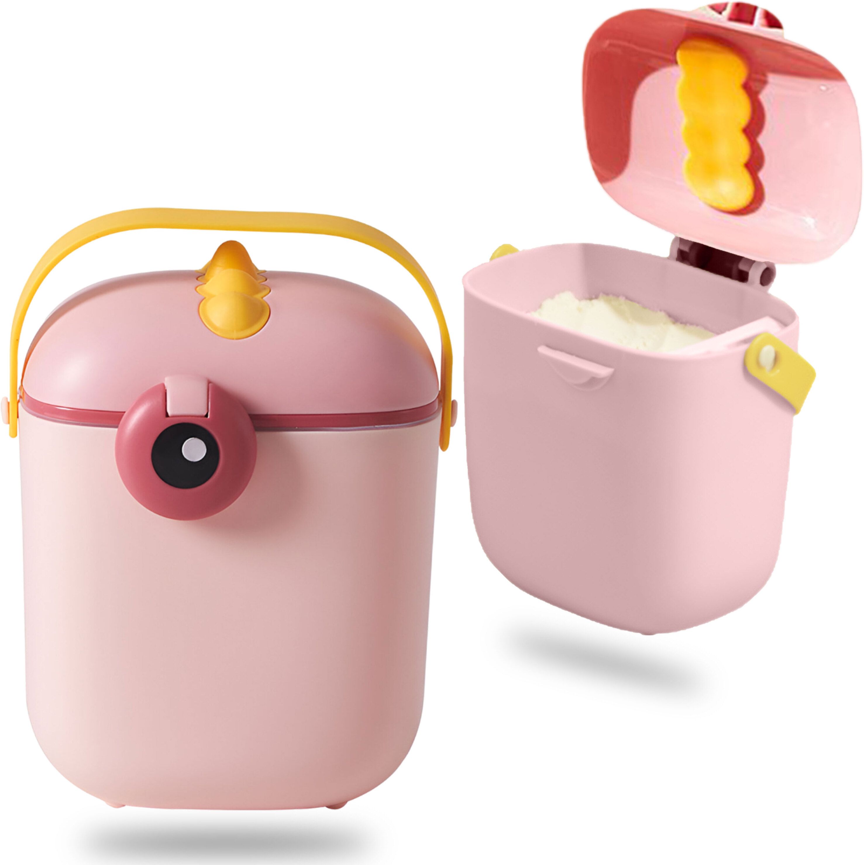 bembika Milk Powder Storage Container with Scoop and Leveller- Pink (400 ML)-picture-18