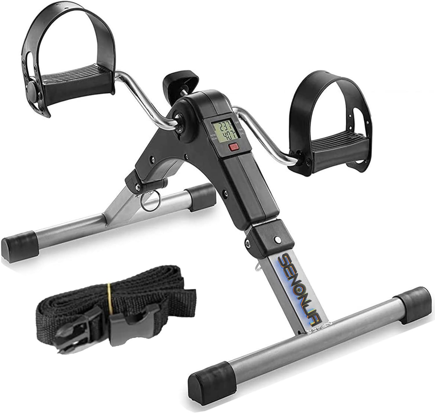 Mini Cycle Pedal Exerciser-Fixing Strap, Adjustable Resistance, Digital Display Mini Pedal Exerciser Cycle
