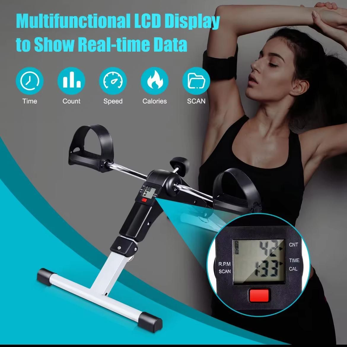 Paddle Count / Time / RPM Cycle Exercise for Home Gym, Leg, Arm Exercise, Mini Pedal Exerciser Cycle-image-1
