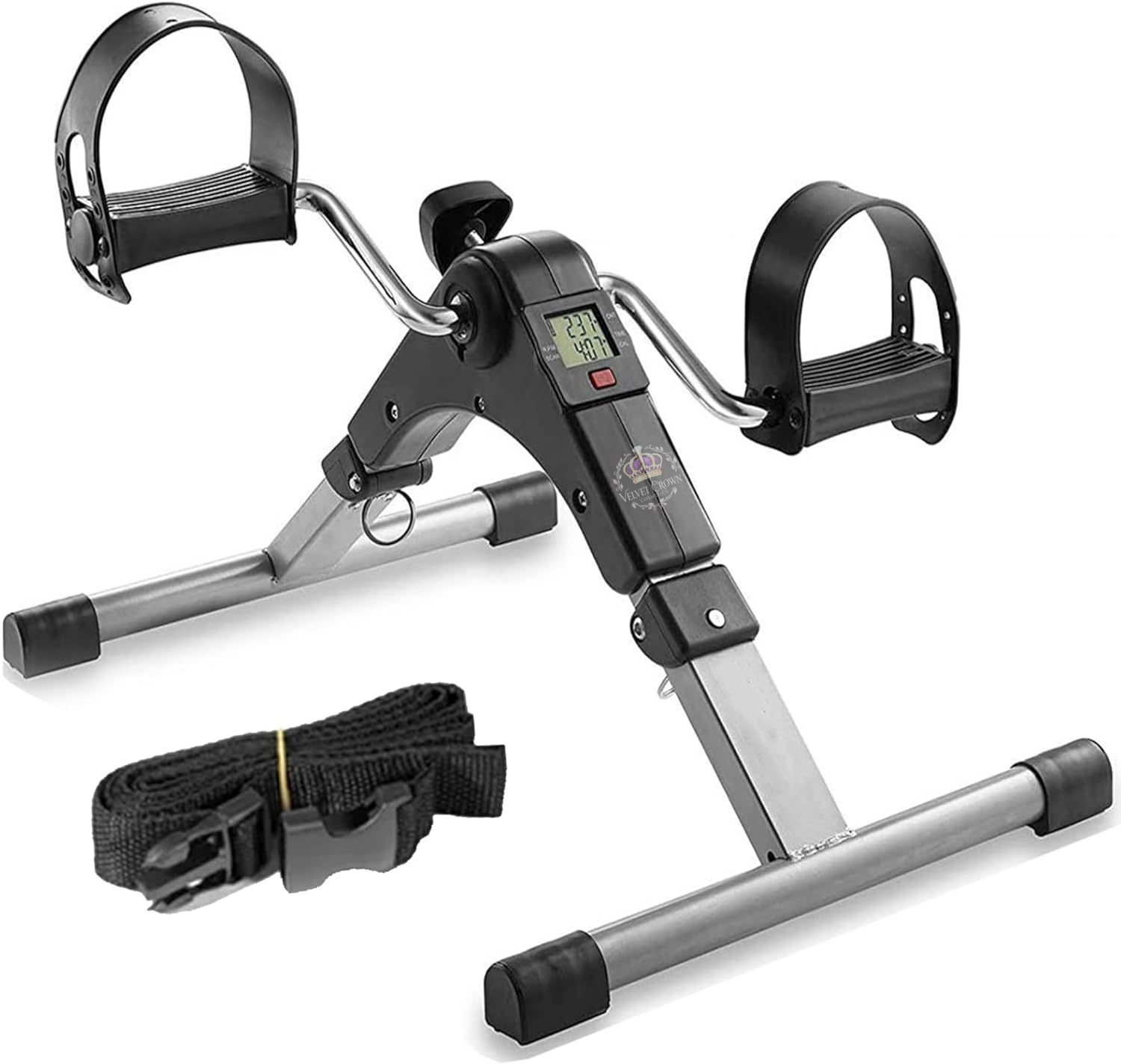 Mini Cycle Pedal Exerciser-Fixing Strap, Adjustable Resistance, Digital Display Mini Pedal Exerciser Cycle
