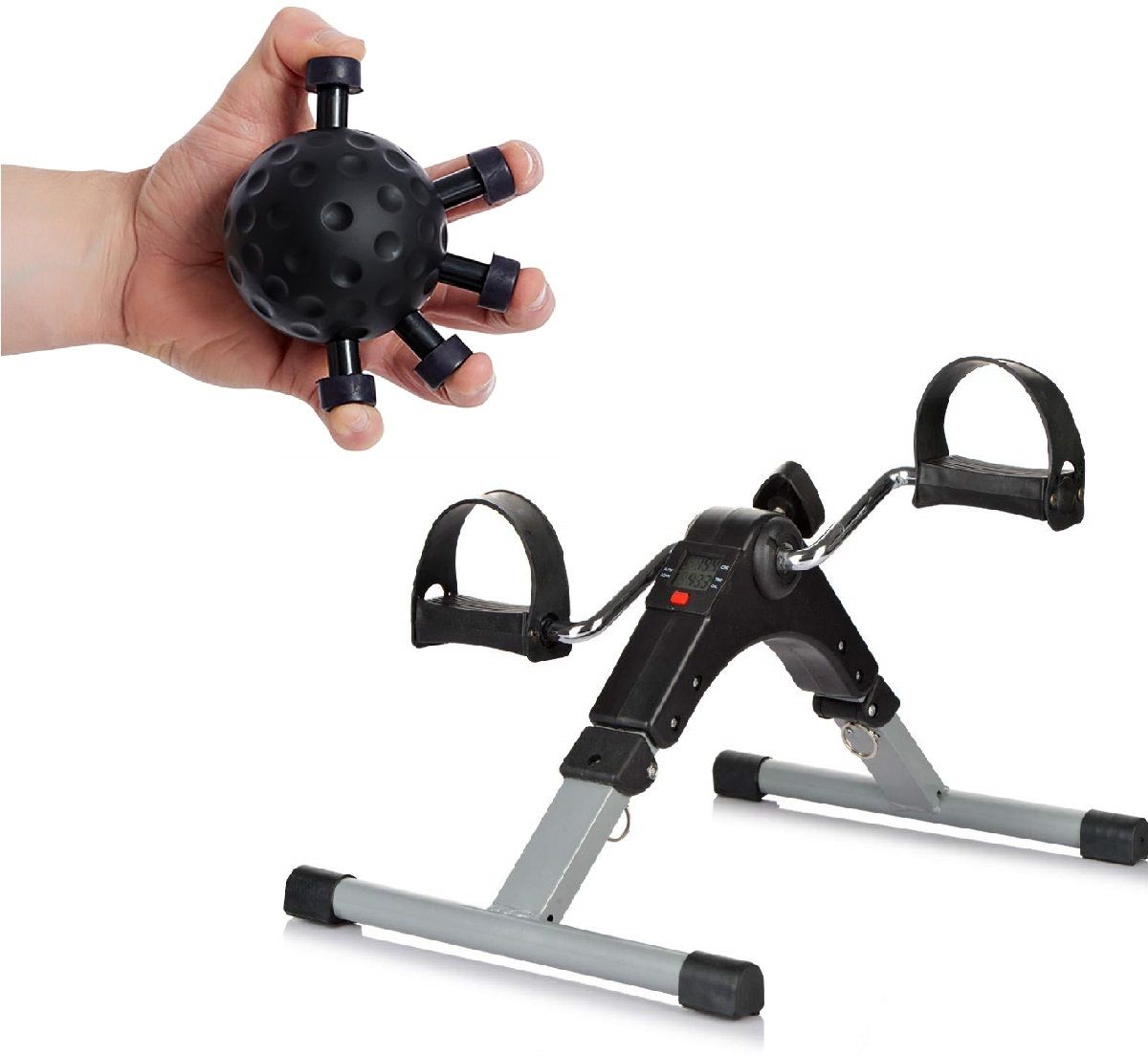 skyvokes Mini Pedal Exerciser Cycle + Hand Grip Strength Ball | Home Gym Fitness Combo Mini Pedal Exerciser Cycle-picture-41