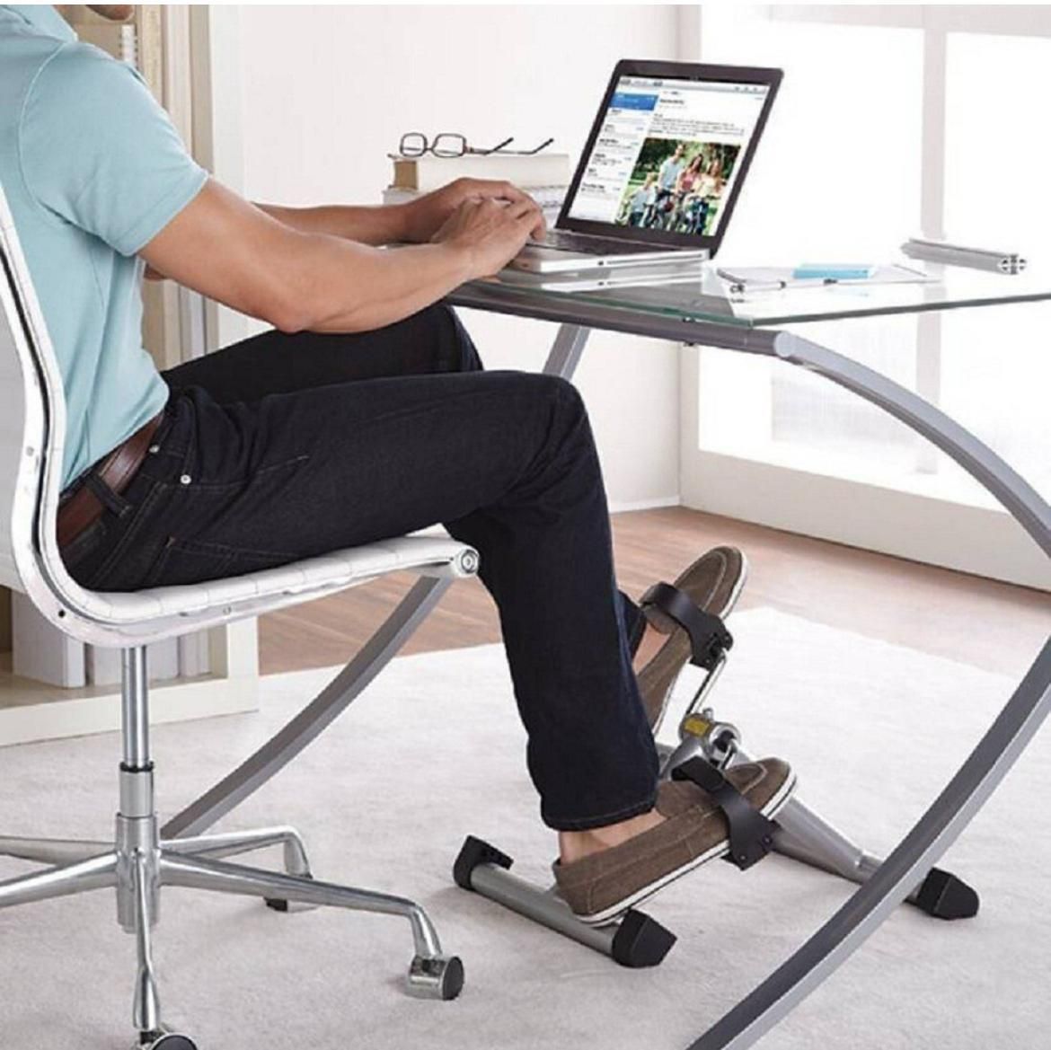 Pedal Cycle Exercise for Office Home Gym , Leg, Arm Exercise, Resistance Knob, Mini Pedal Exerciser Cycle-image-47