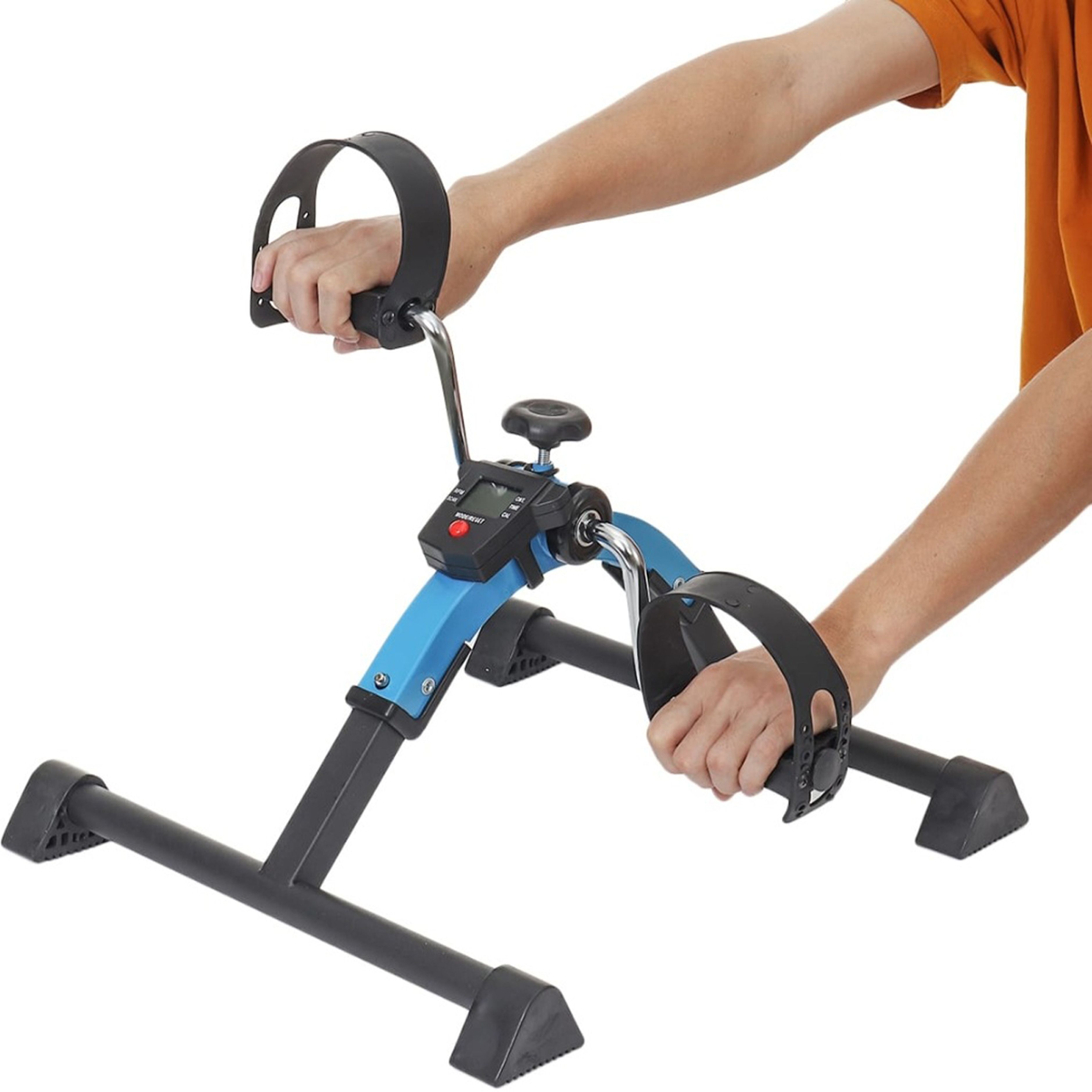 Mini Blue Foldable Pedal Exerciser Cycle Digital LCD Display Meter Resistance Mini Pedal Exerciser Cycle-image-21