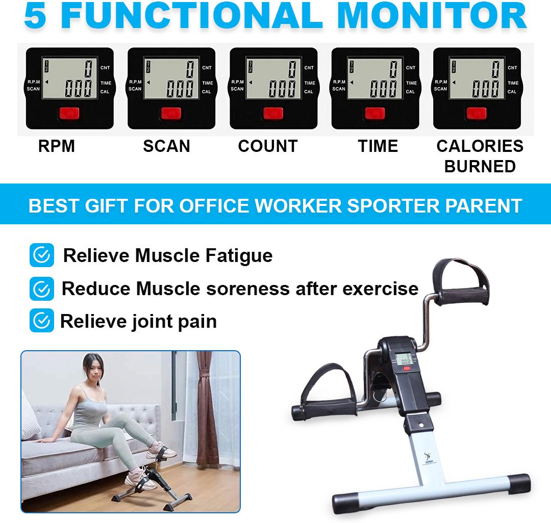 zaiz FITNESSSMB-100MiniCyclePedalExerciserwithFixing StrapAdjustableResistance Mini Pedal Exerciser Cycle-picture-44